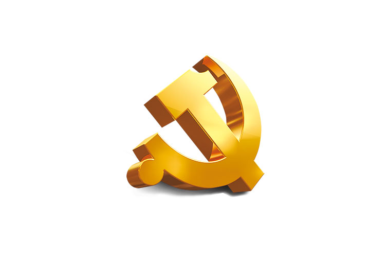 金色立体党徽